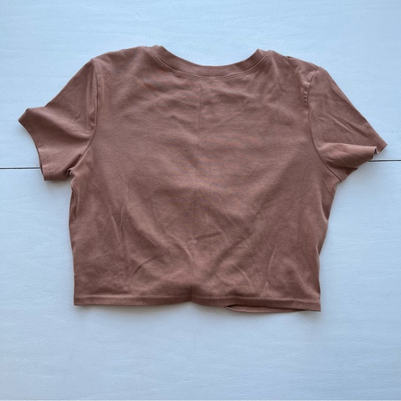 MakeMeChic Women's Summer Crop Top Solid Short Sleeve Twist Front Tee T-Shirt - Picture 9 of 9